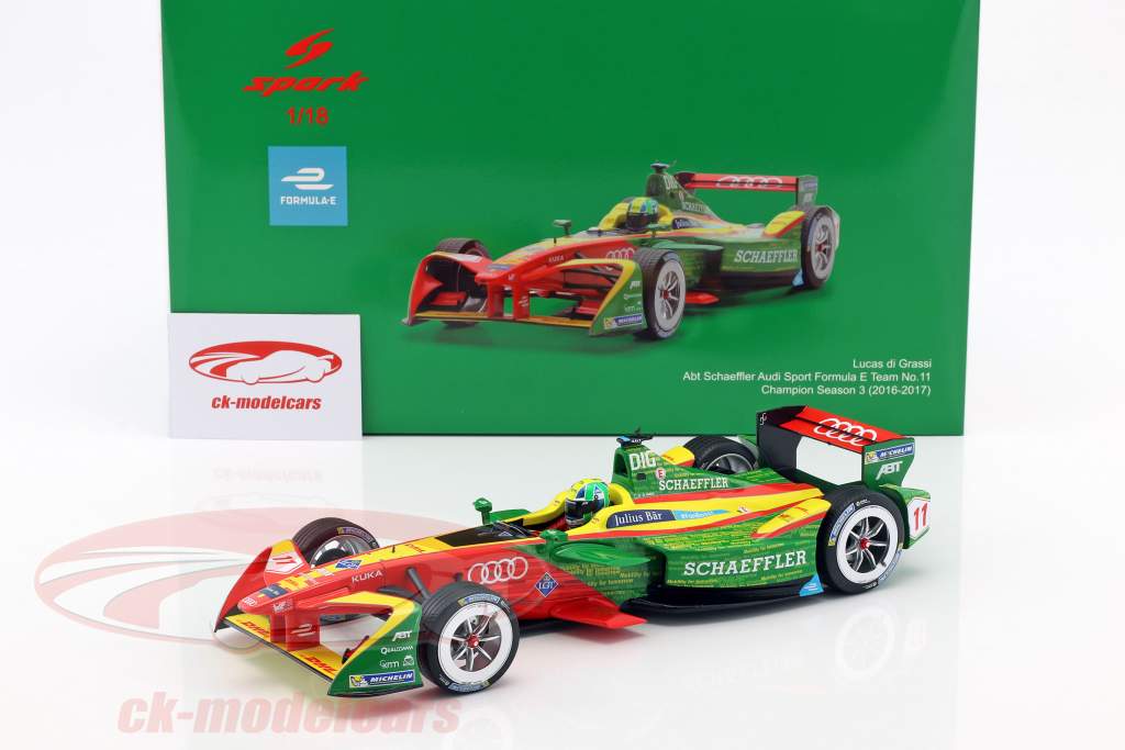 Lucas di Grassi Abt Schaeffler FE02 #11 fórmula E campeão temporada 3 2016/17 1:18 Spark