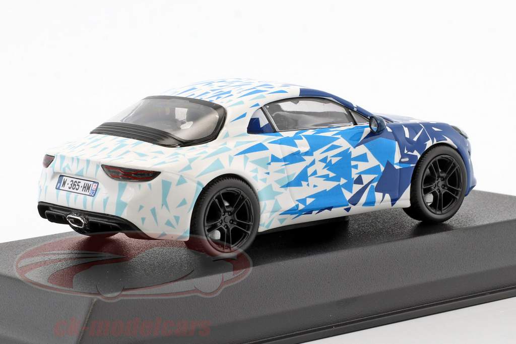Renault Alpine A110 Opførselsår 2017 Test Version blå / hvid 1:43 Norev