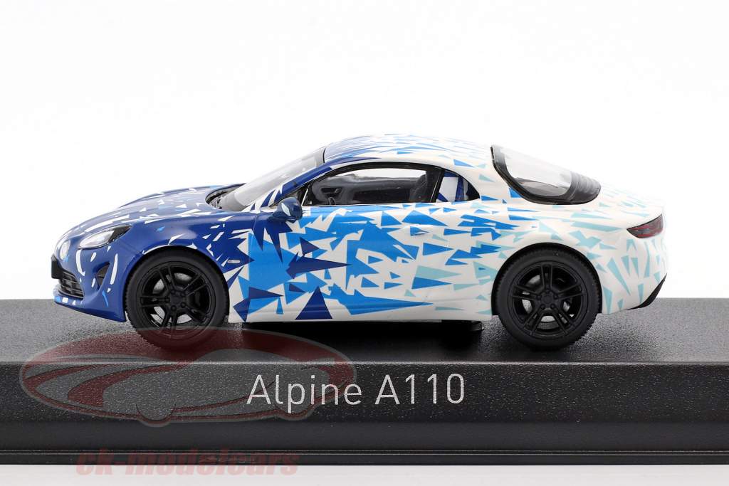 Renault Alpine A110 Construction year 2017 Test Version blue / white 1:43 Norev