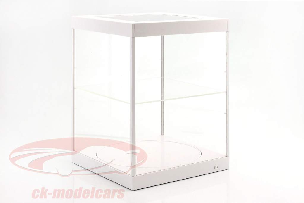 Einzelvitrine mit LED-Beleuchtung und Drehteller für Modellautos im Maßstab 1:18 weiß Triple9