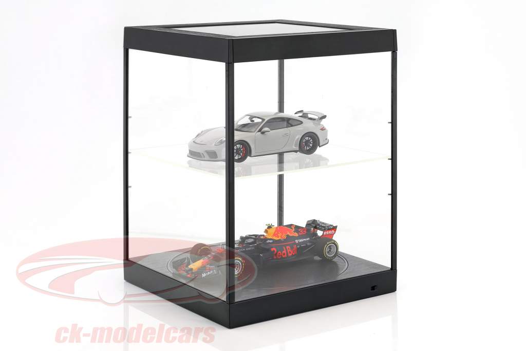 single display case and Rotary table for modelcars in scale 1:18 black Triple9