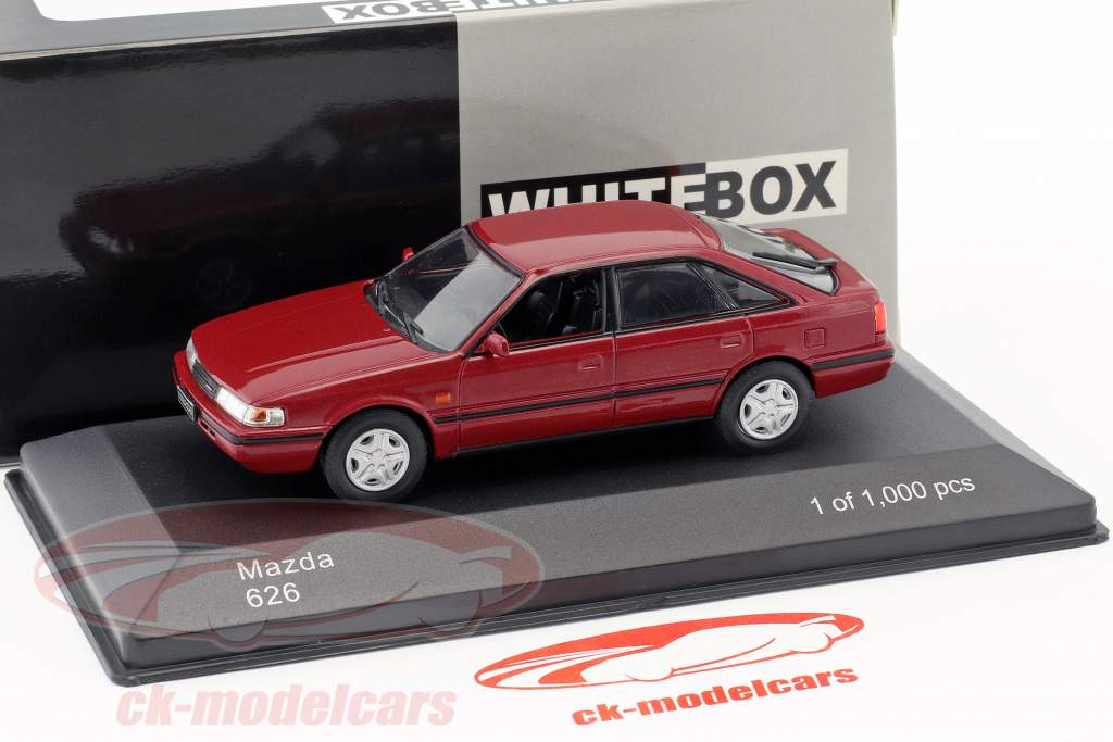 Mazda 626 year 1990 dark red metallic 1:43 WhiteBox