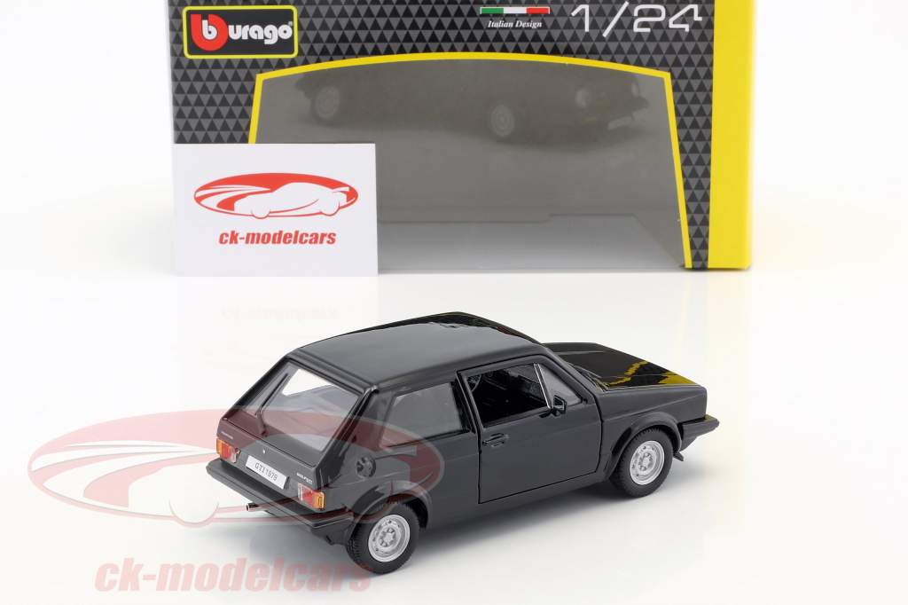 Volkswagen VW Golf Mk1 GTI Bouwjaar 1979 zwart 1:24 Bburago