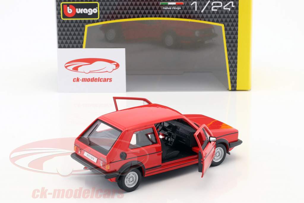 Volkswagen VW Golf Mk1 GTI Bouwjaar 1979 rood 1:24 Bburago