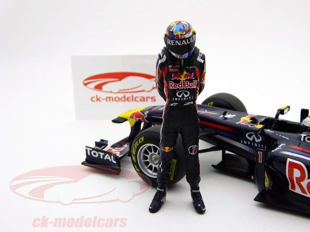 S.Vettel driver figure formula one worldchampion 2011 Monaco standing 1:18 TopMo