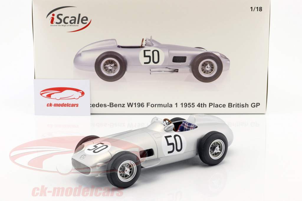 Piero Taruffi Mercedes-Benz W196 #50 4ª britânico GP fórmula 1 1955 1:18 iScale