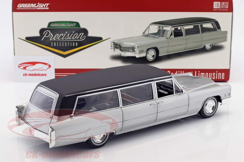 Cadillac S&S Limousine 築 1966 銀 / 黒 1:18 Greenlight