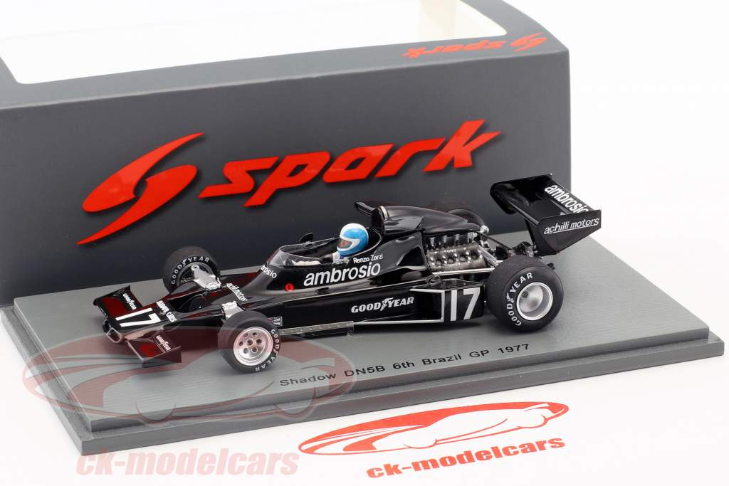 新国誠一works 1952-1977 Spark 1:43 Renzo Zorzi Shadow DN5B #17 6th Brazilian GP