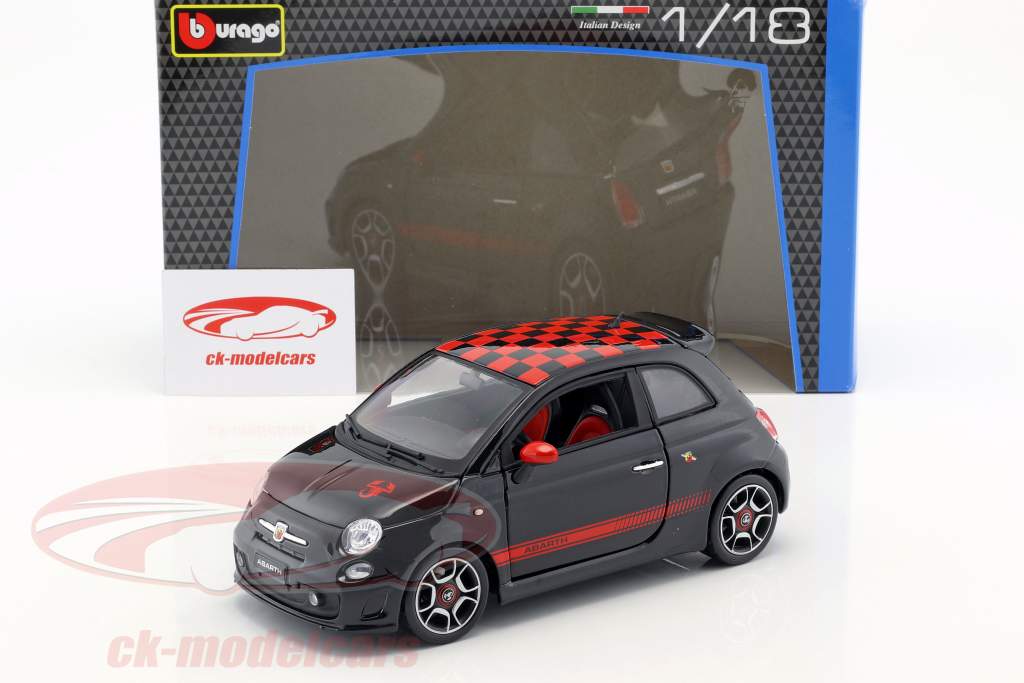 出産祝いなども豊富 1:18 Bburago Fiat 18 / 15612078BK red / black 500 Abarth ミニカー