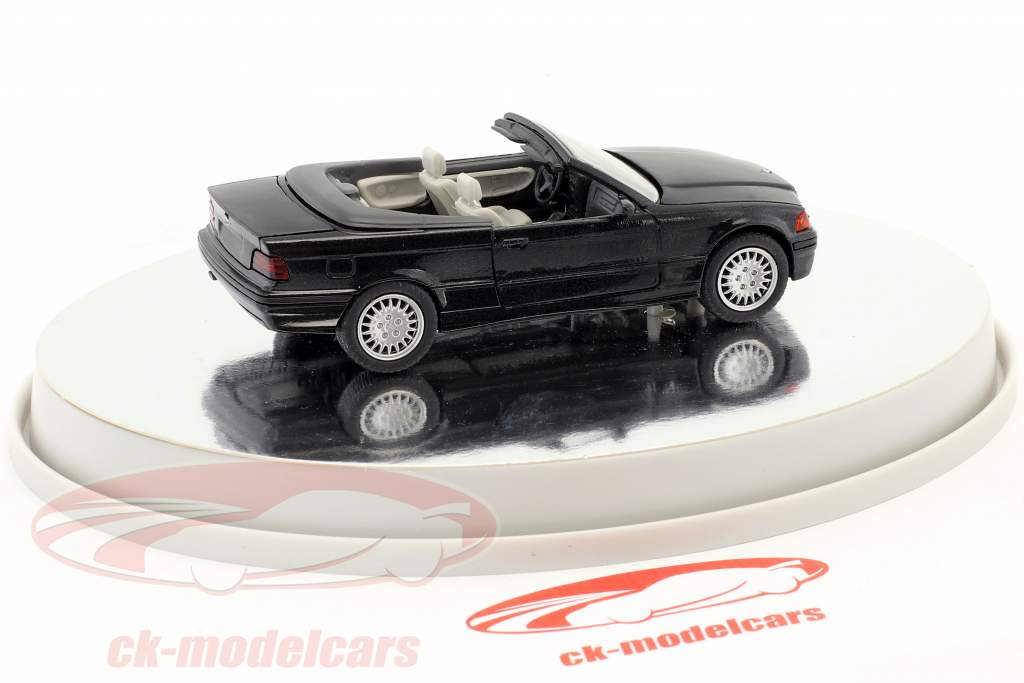 BMW 3er (E36) Cabriolet Год постройки 1993 – 1996 черный металлический с белый интерьер 1:43 Schabak