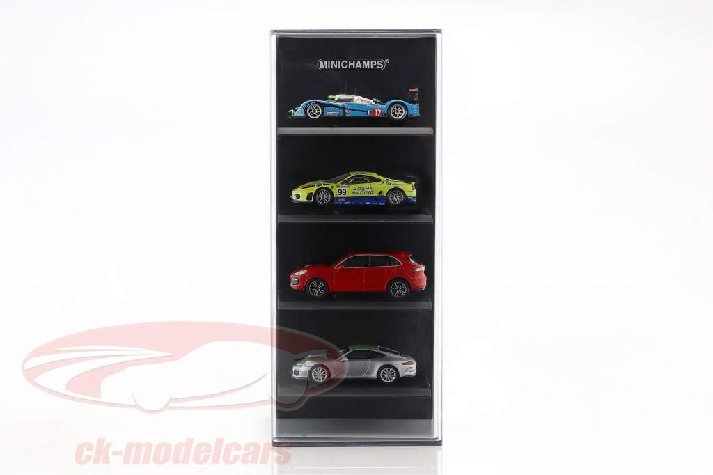 acrilico vetrina für 4 modellini di automobili in scala 1:87 nero Minichamps