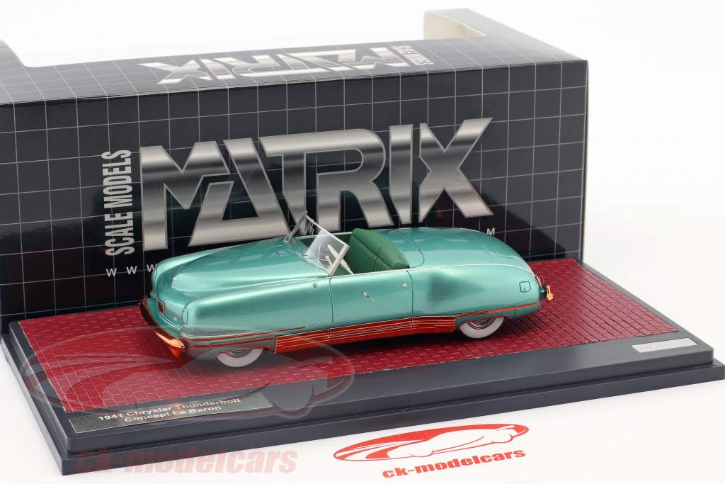 Chrysler Thunderbolt Concept Le Baron Open Top Год постройки 1941 зеленый металлический 1:43 Matrix