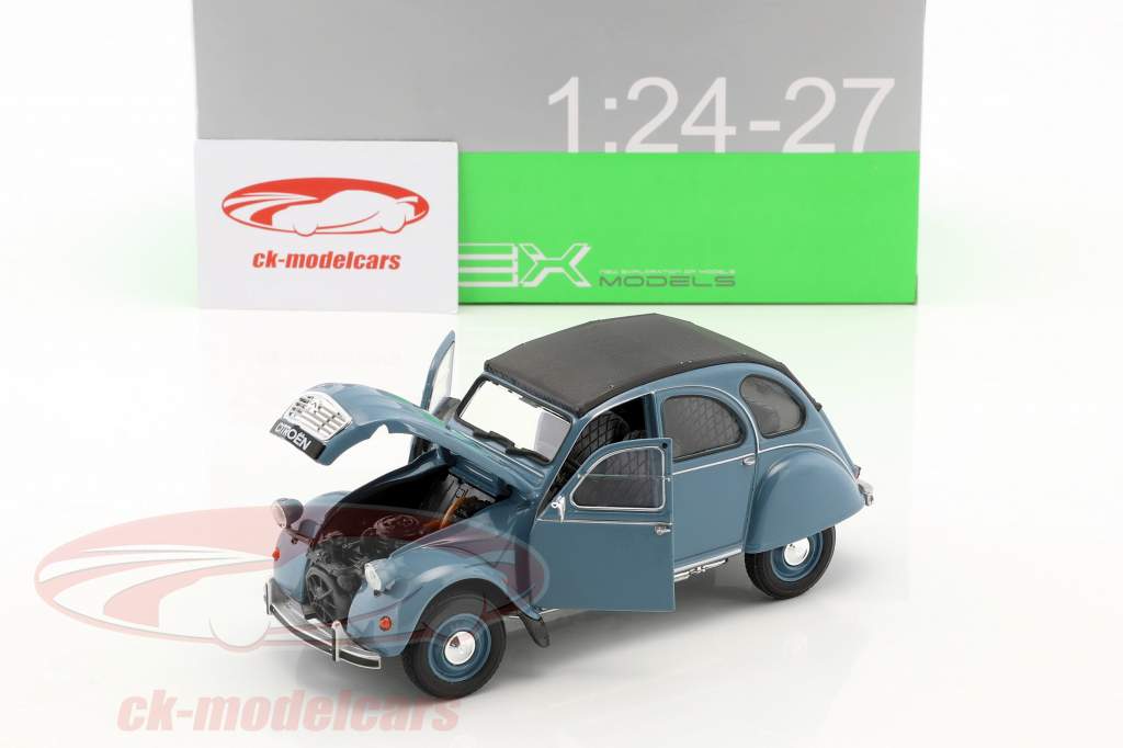 Citroën 2CV année de construction 1975 bleu 1:24 Welly