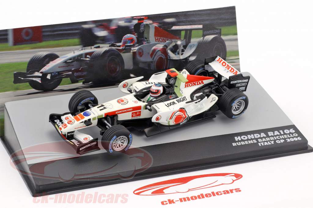 Rubens Barrichello Honda RA106 #11 Италия GP формула 1 2006 1:43 Altaya