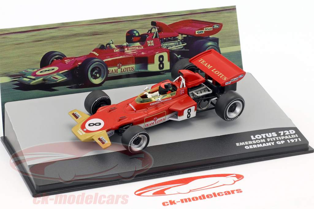 Emerson Fittipaldi Lotus 72D #8 Allemagne GP Formule 1 1971 1:43 Altaya