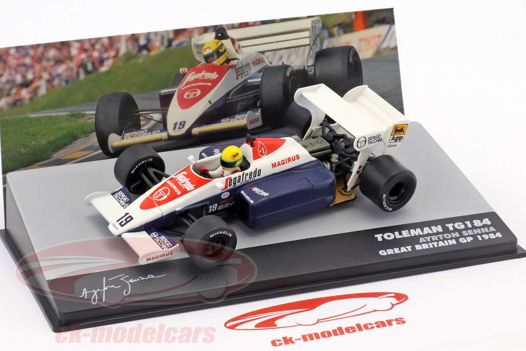 Ayrton Senna Toleman TG184 #19 3rd Großbritannien GP Formel 1 1984 1:43 Altaya