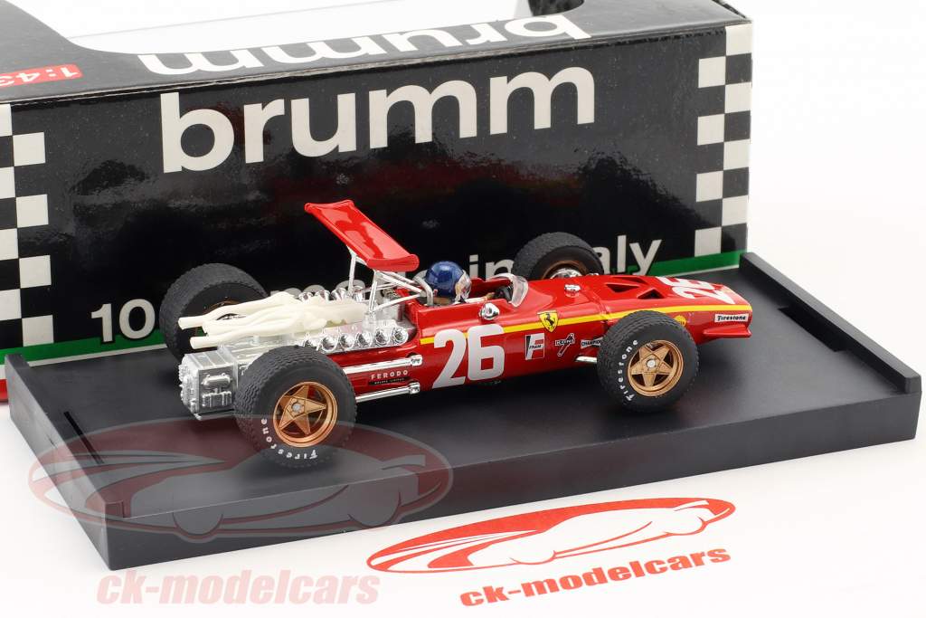 ミニカー　1/43 フェラーリ 312F1/68 ドイツGP 1968 Jacky Ickx #9 [TM43-18C] Brumm 1:43 Jacky Ickx Ferrari 312 F1 #26 Winner French GP