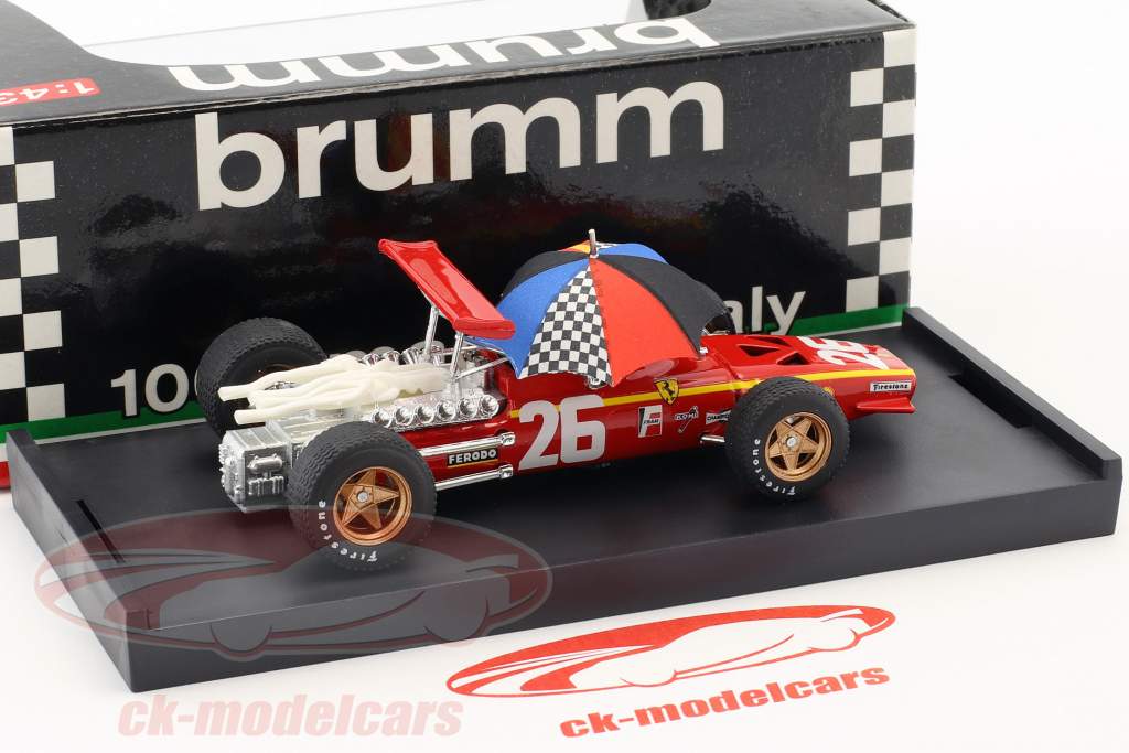 Jacky Ickx Ferrari 312 F1 #26 Winner French GP formula 1 1968 with umbrella 1:43 Brumm