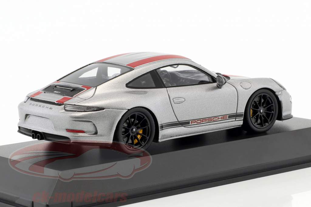 Porsche 911 (991) R argento / rosso 1:43 Spark