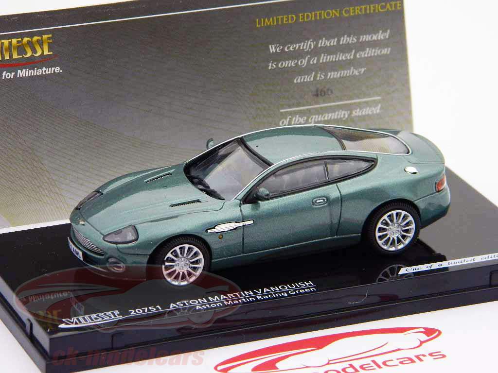阿斯顿·马丁的Vanquish的RHD北京2002阿斯顿·马丁赛车绿/绿1:43 Vitesse公司