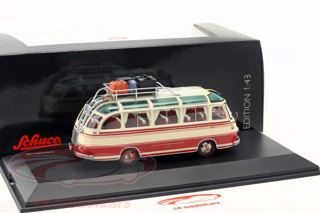 Setra S6 bus med bagage beige / rød 1:43 Schuco