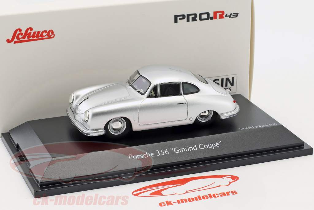 Porsche 356 Gmünd Coupe argento 1:43 Schuco
