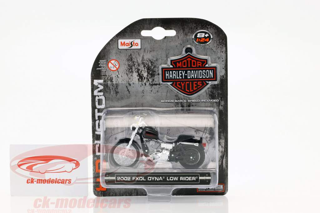 Harley Davidson FXDL Dyna Low Rider año de construcción 2002 negro 1:24 Maisto