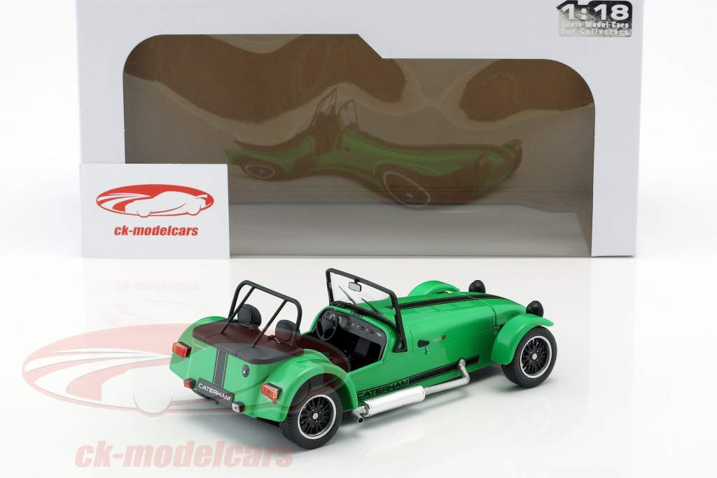 Caterham Seven 275R Bouwjaar 2014 groen / zwart 1:18 Solido