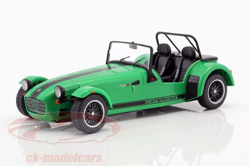 Caterham Seven 275R Bouwjaar 2014 groen / zwart 1:18 Solido