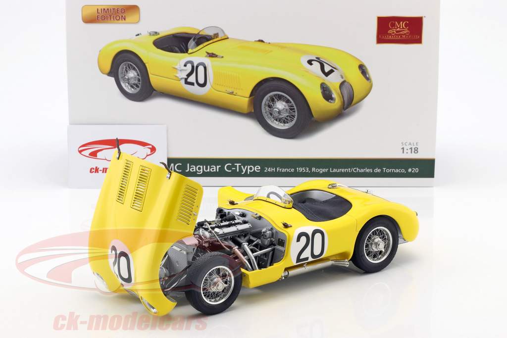 Jaguar C-Type #20 24h LeMans 1953 Laurent, de Tornaco 1:18 CMC