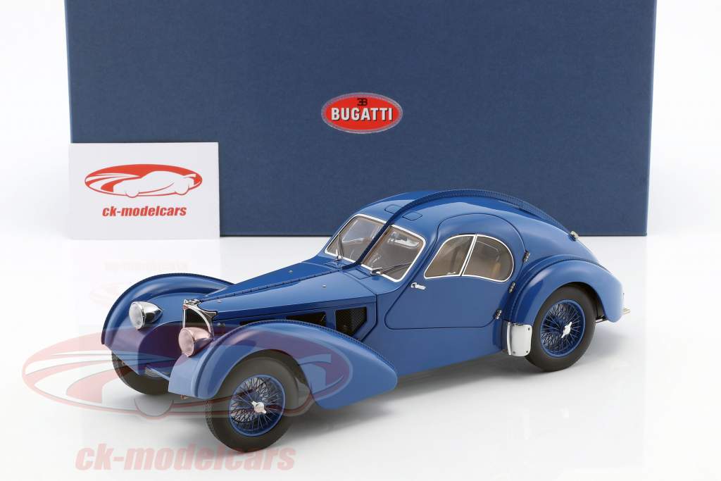 Bugatti 57S Atlantic 1938 blue with spoked wheels 1:18 AutoArt