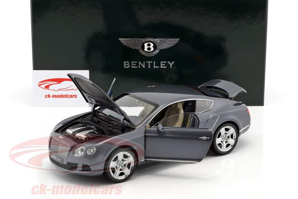 Bentley Continental GT Thunder год 2011 сине-серый металлик 1:18 Minichamps
