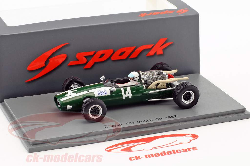 Alan Rees Cooper T81 #14 groot-Brittannië GP formule 1 1967 1:43 Spark
