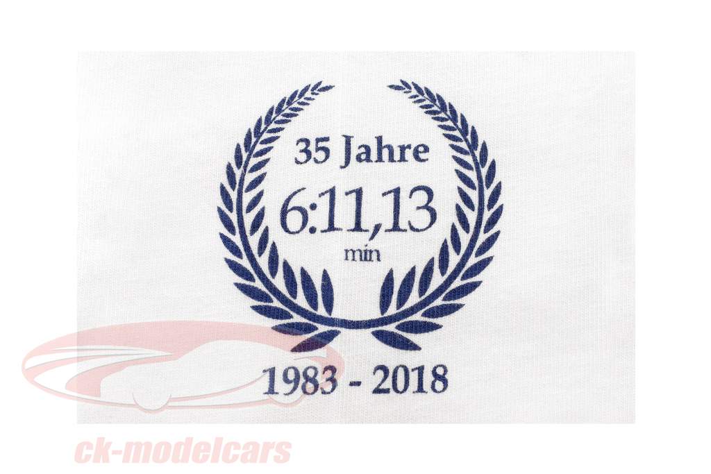 Stefan Bellof Porsche 956K T-Shirt record du tour 6:11.13 min Nürburgring 1983 blanc