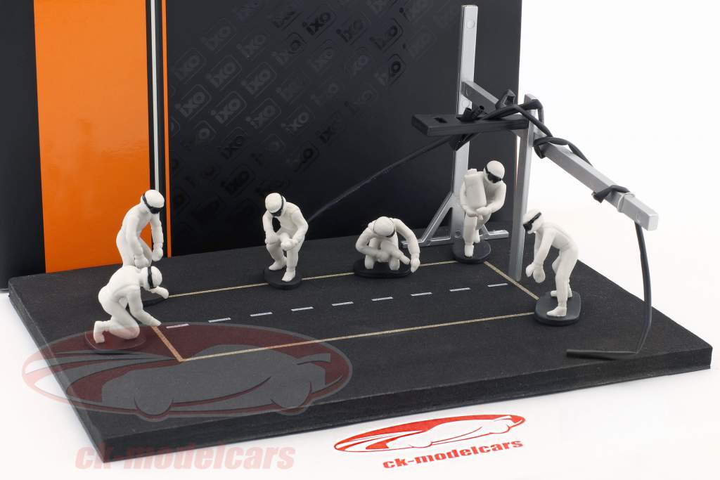 cova parar mecânico conjunto com 6 figuras e acessórios branco 1:43 Ixo