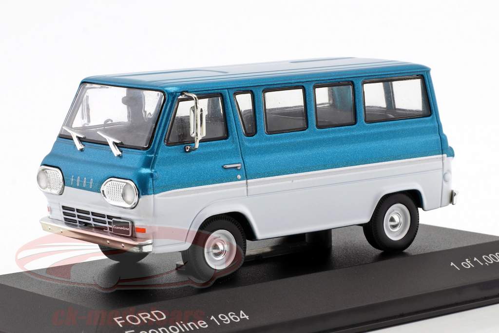 Ford Econoline 建造年份 1964 绿松石 金属的 / 白 1:43 WhiteBox