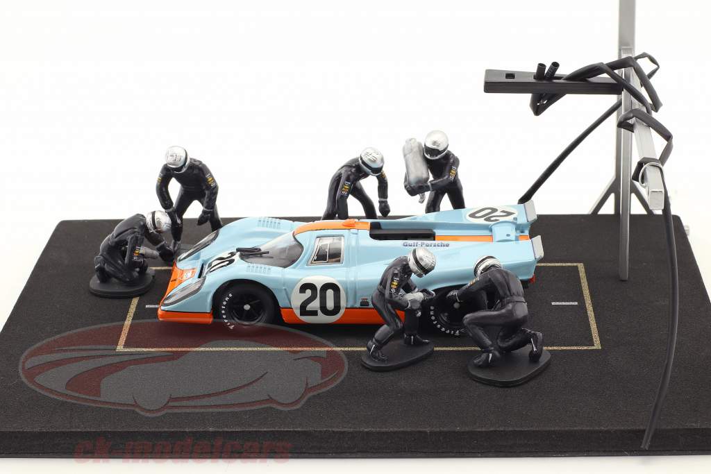 cova parar mecânico conjunto com 6 figuras e acessórios azul 1:43 Ixo