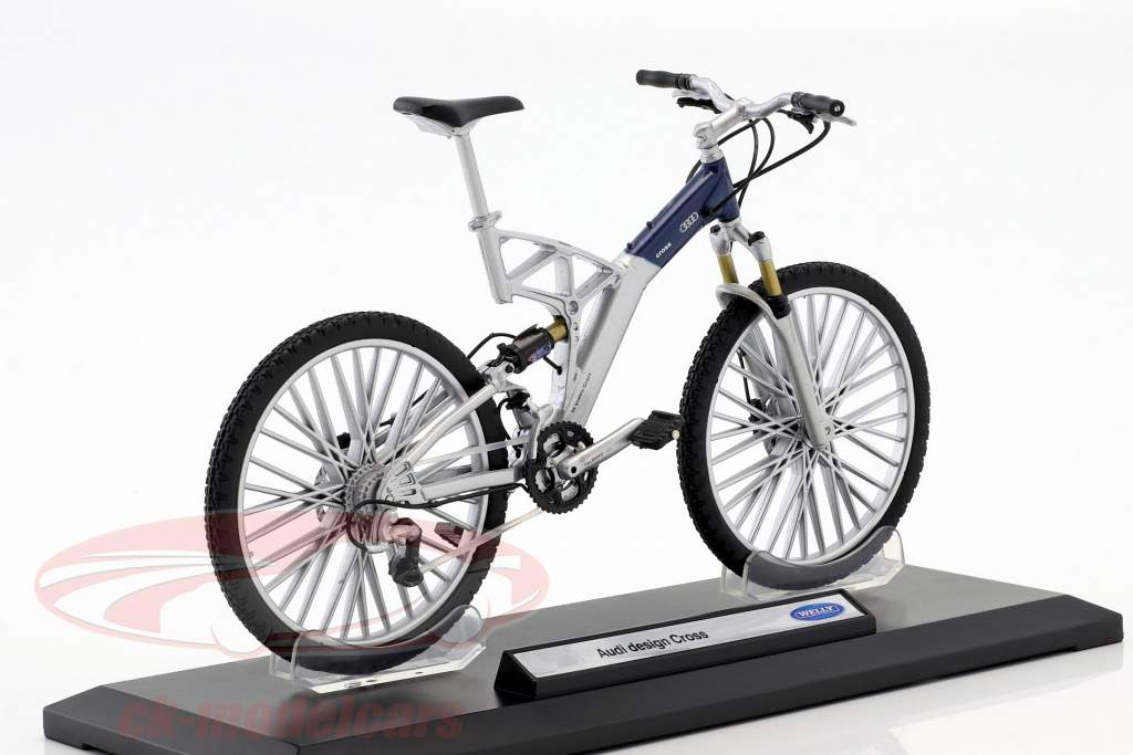 Bicycle Audi Design Cross silver / blue 1:10 Welly
