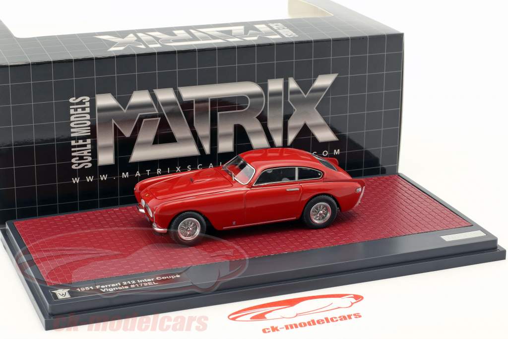 Ferrari 212 Inter Vignale Coupe 築 1951 赤 1:43 Matrix