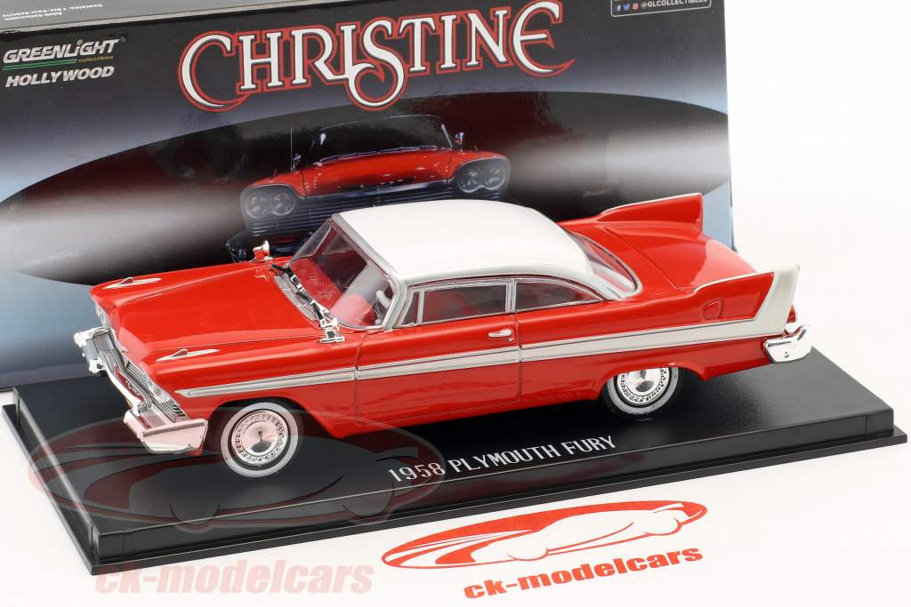 Plymouth Fury anno di costruzione 1958 film Christine (1983) rosso / bianco / argento 1:43 Greenlight