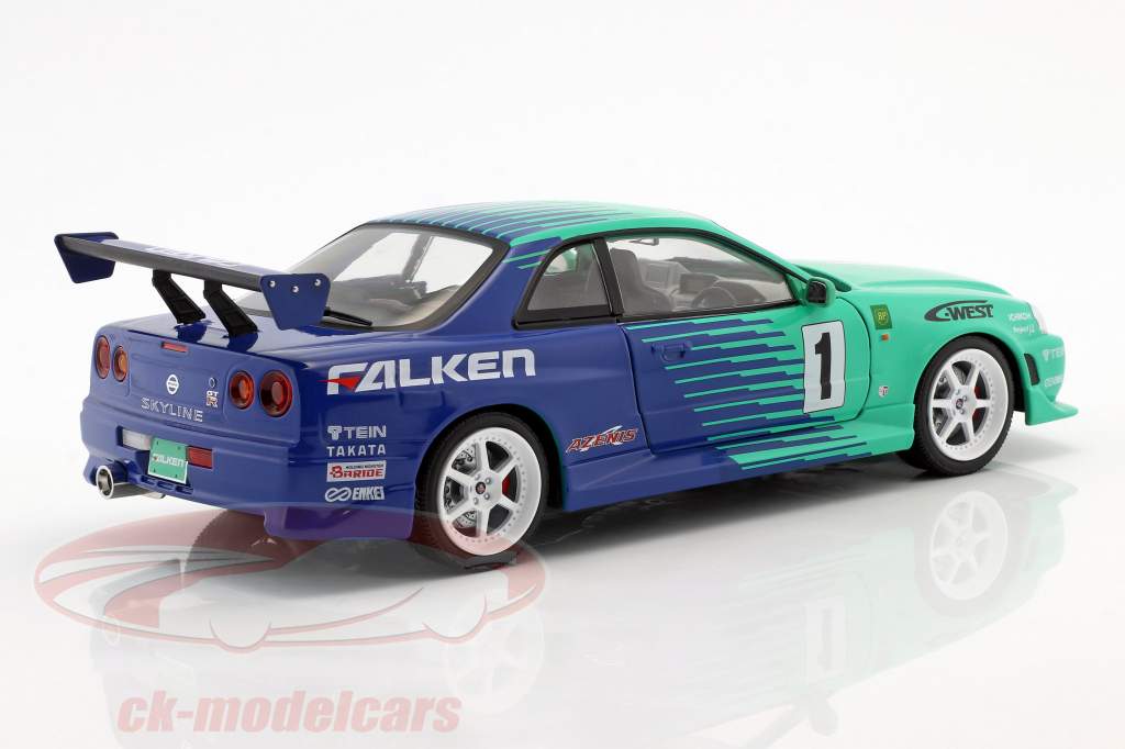 グリーンライト　Nissan Skyline GT-R 1/18 1/18 Solido 1999 Nissan Skyline GT-R (R34) RHD (Light Green