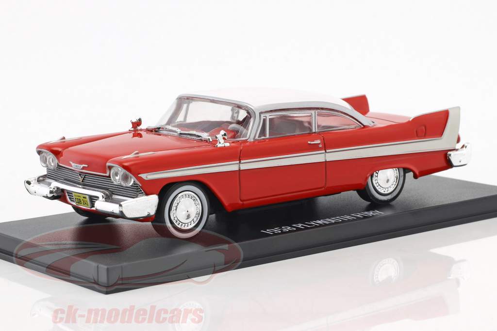 Plymouth Fury anno di costruzione 1958 film Christine (1983) rosso / bianco / argento 1:43 Greenlight