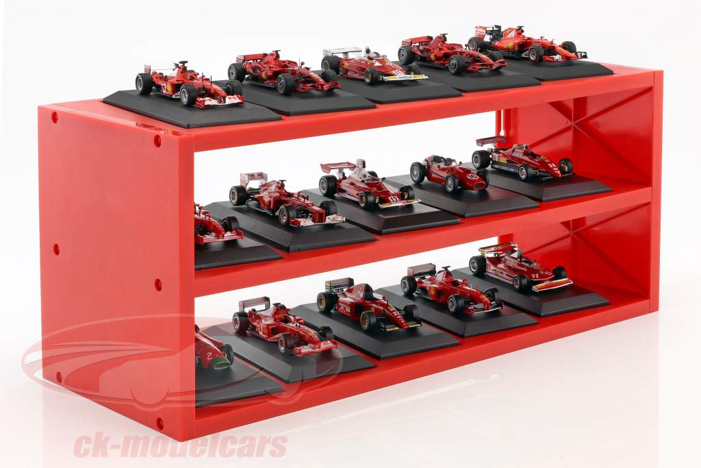 plastic vitrine voor omhoog naar 15 Ferrari F1 modellen in schaal 1:43 rood Atlas