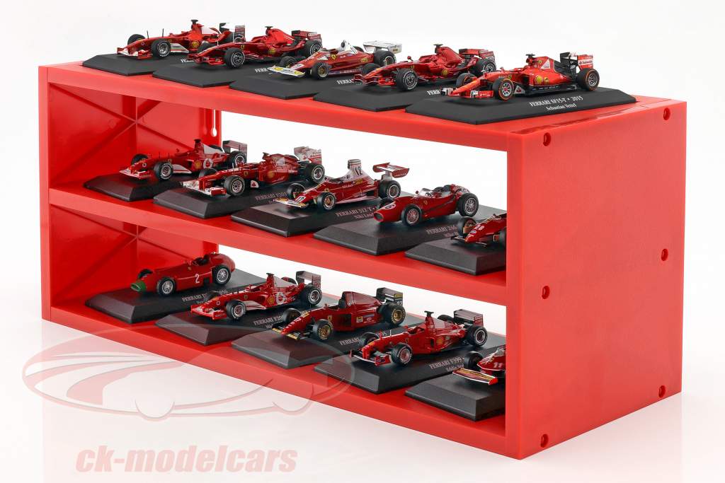 plastic vitrine voor omhoog naar 15 Ferrari F1 modellen in schaal 1:43 rood Atlas
