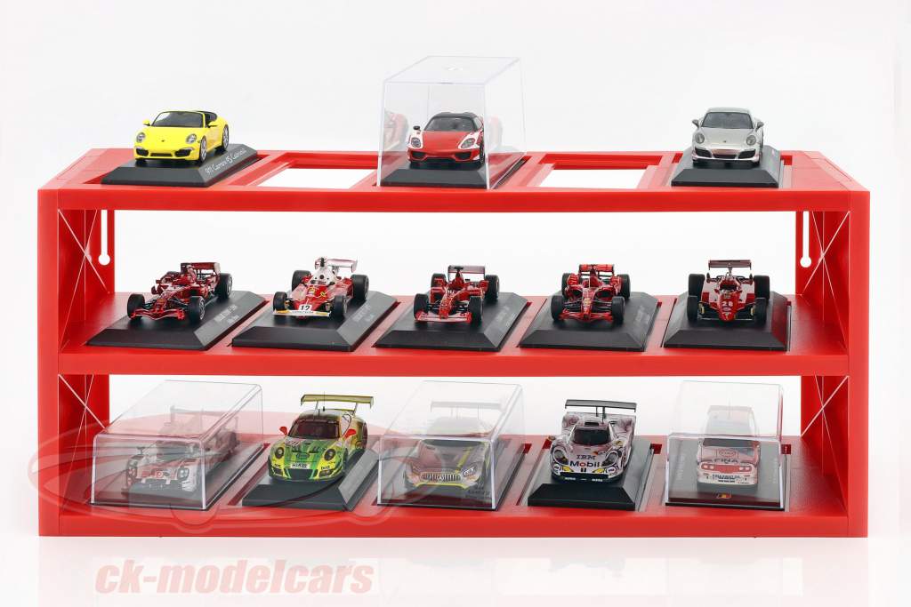 plastic vitrine voor omhoog naar 15 Ferrari F1 modellen in schaal 1:43 rood Atlas
