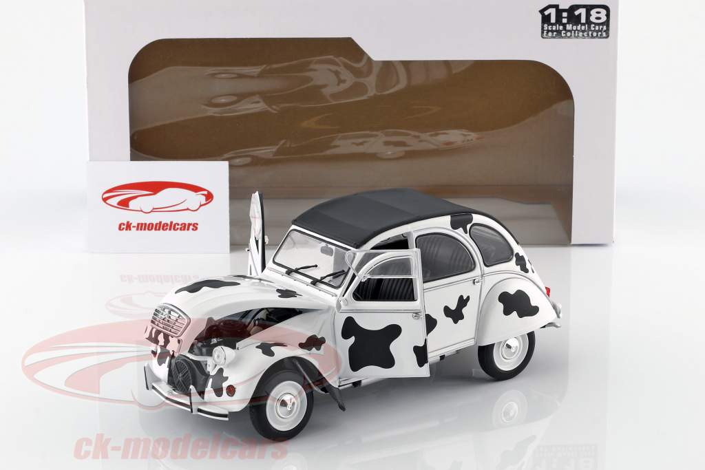 Citroen 2CV6 Vache Baujahr 1986 weiß / schwarz 1:18 Solido