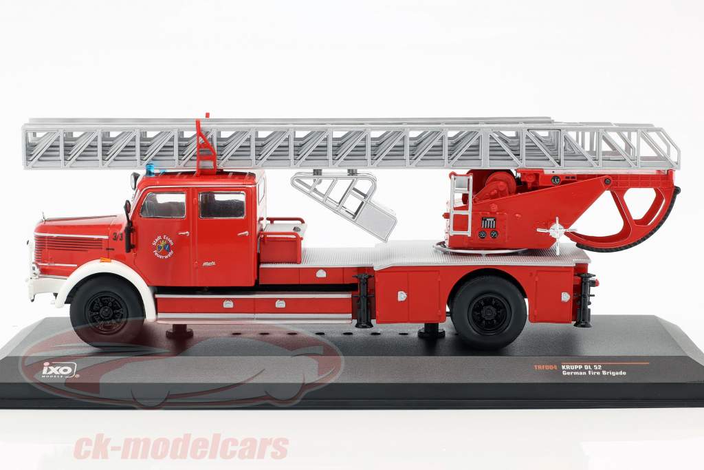 Krupp DL52 とともに ラダー 消防 Essen 赤 1:43 Ixo