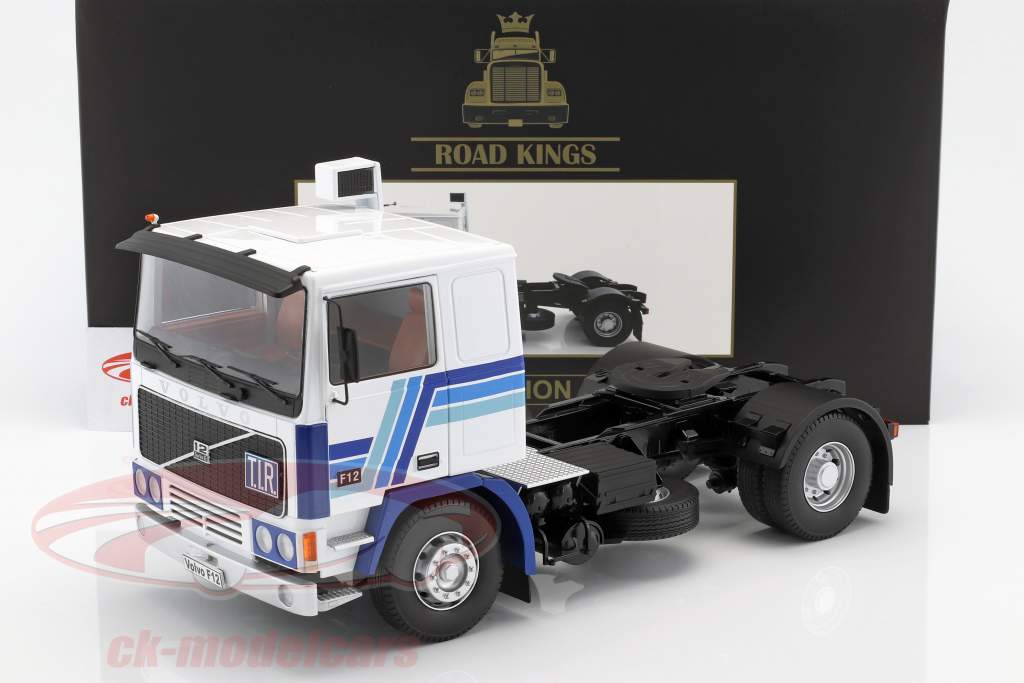 Volvo F12 Traktor Opførselsår 1977 hvid / blå 1:18 Road Kings
