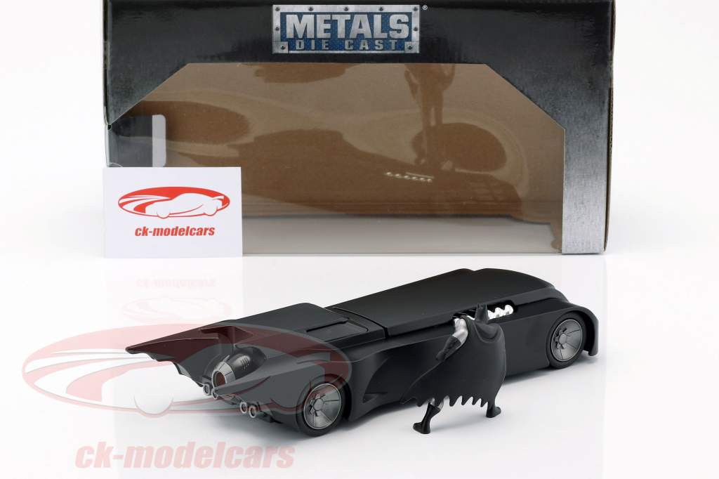Animated Batmobil mit Batman Figur mattschwarz 1:24 Jada Toys