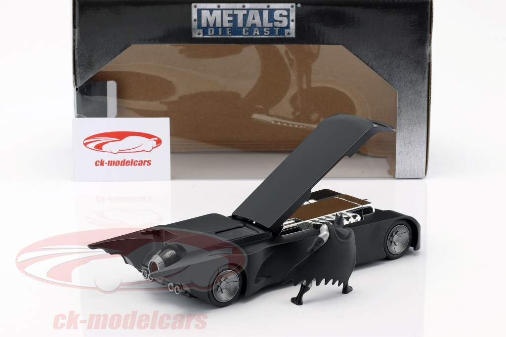 Animated Batmobil mit Batman Figur mattschwarz 1:24 Jada Toys